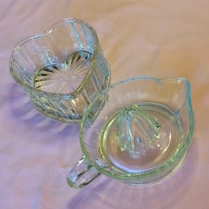 FINAL SALE PRICE Old Fashioned Glass Juicer + Heart Dish